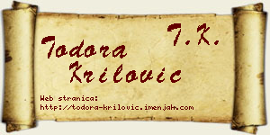 Todora Krilović vizit kartica